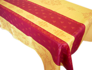 French Jacquard woven coated tablecloth (Montaulieu. Yellow)